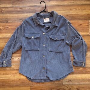 Boutique Corduroy velvet blue Shacket